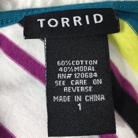 Torrid Womens Striped Top Plus Size 1 1X Open Back - Picture 11 of 12